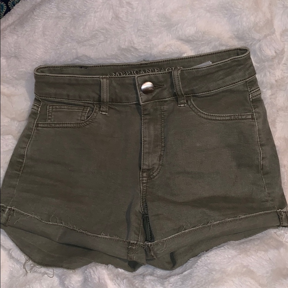 Super Stretch American Eagle Olive Jean Shorts